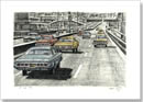 5 Big Chevy cars on the New York freeway - Originals for sale