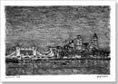 Tower Bridge and London City Skyline at night - Originals for sale