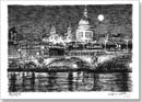 St Pauls Cathedral and River Thames at night - Originals for sale