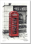 Telephone Box near the Royal Opera Arcade - Drawings - Prints for sale