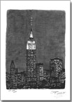 Empire State Building at night, NY (A4 print)
