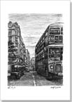 London Taxi and Bus at Haymarket - Originals for sale