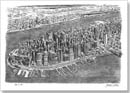 Aerial view of Financial District, NY