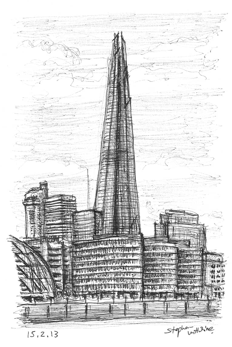 The Shard, London Bridge - Original Drawings and Prints for Sale