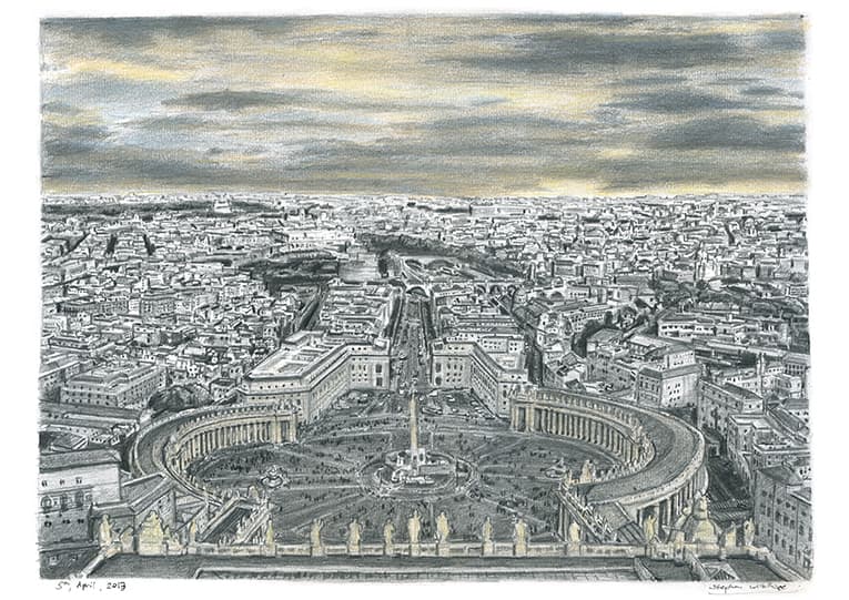 Vatican City Rome - Original Drawings and Prints for Sale