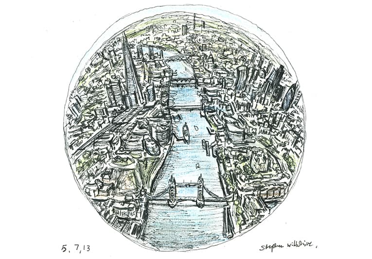 Mini Globe of London - Original Drawings and Prints for Sale