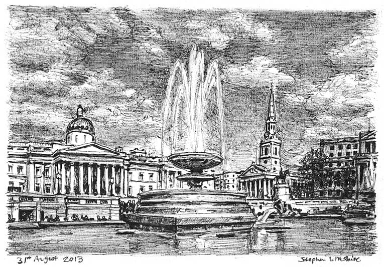 Trafalgar Square - Original Drawings and Prints for Sale