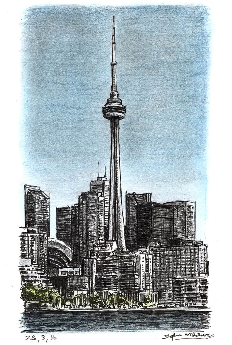 CN Tower, Toronto - Original Drawings and Prints for Sale