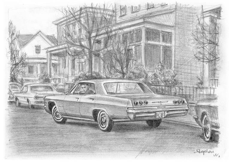 1965 Chevrolet Impala - Original Drawings and Prints for Sale