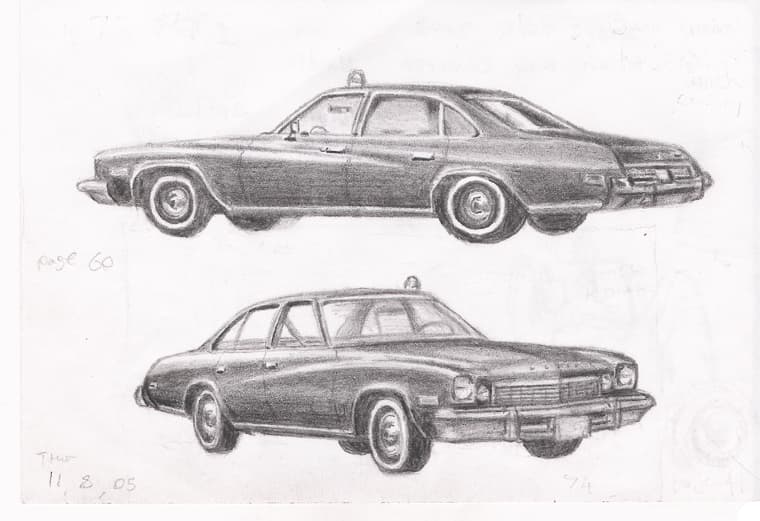 Kojaks 1973 Buick Century - Original Drawings and Prints for Sale