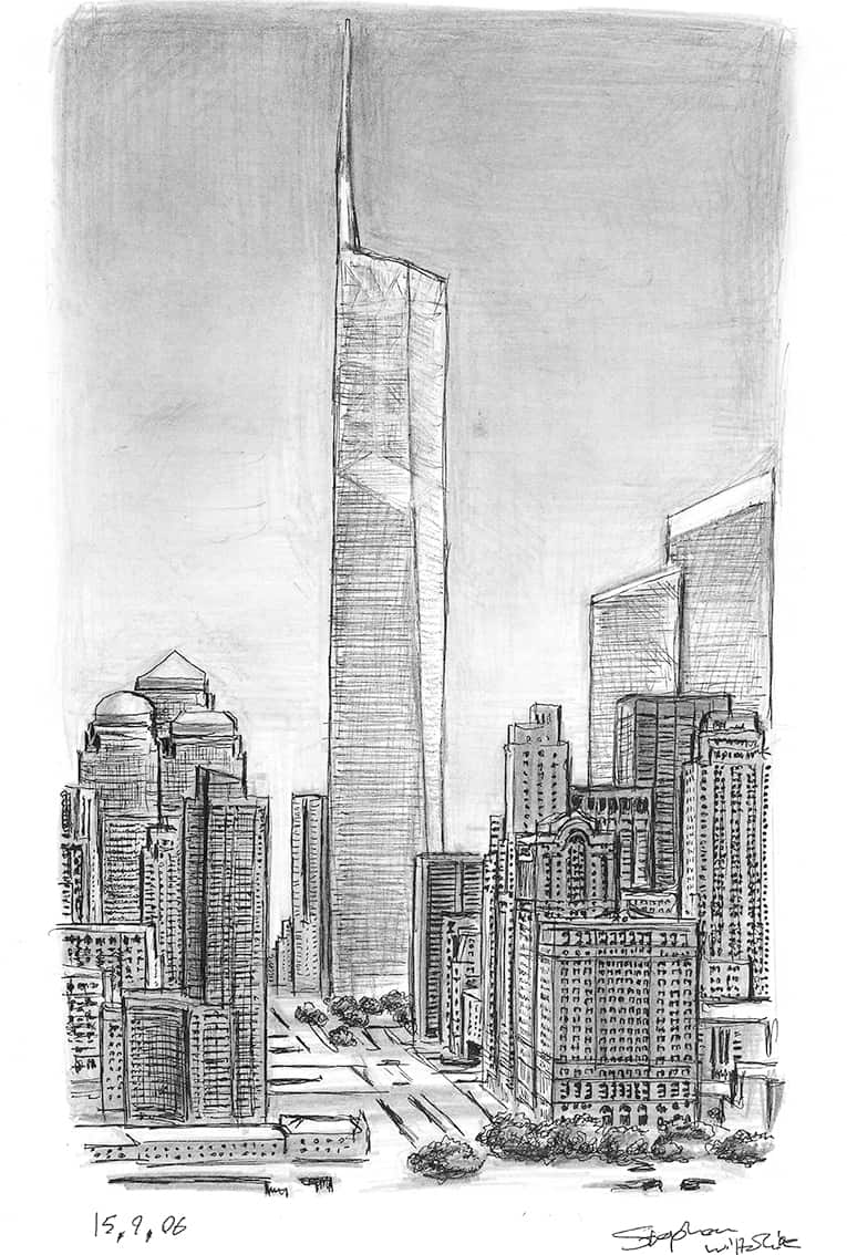 Freedom Tower - Original Drawings and Prints for Sale
