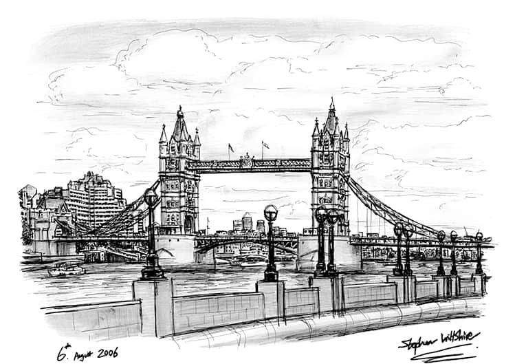 Tower Bridge 2006 - Original Drawings and Prints for Sale