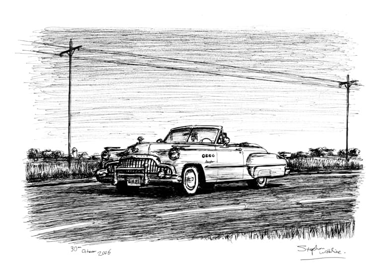 1949 Buick Roadmaster Convertible - Original Drawings and Prints for Sale