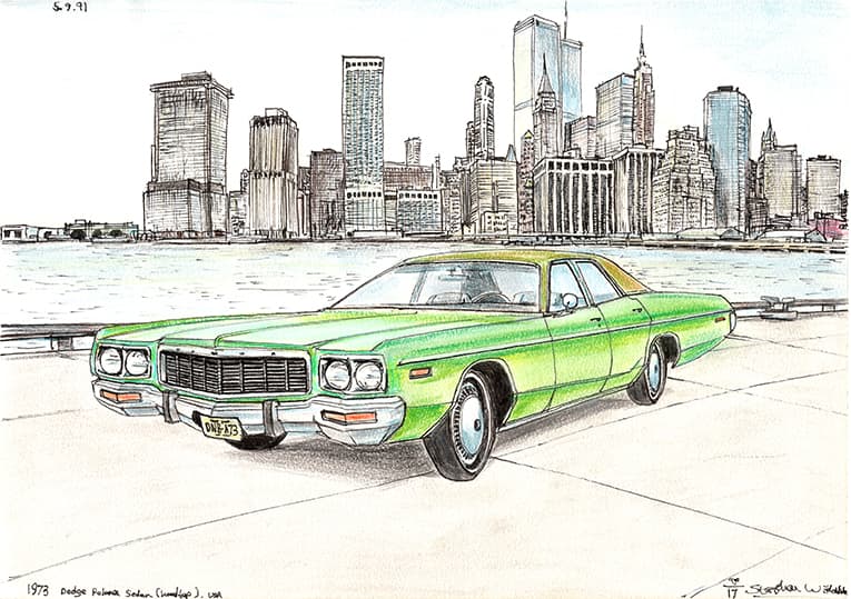 1973 Dodge Polara Sedan - Original Drawings and Prints for Sale