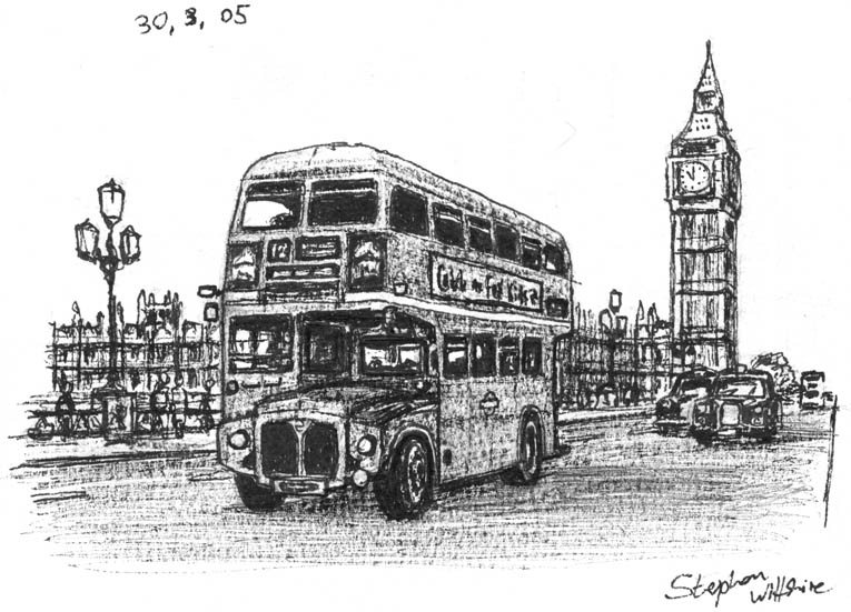London Transport Bus Routemaster - Original Drawings and Prints for Sale