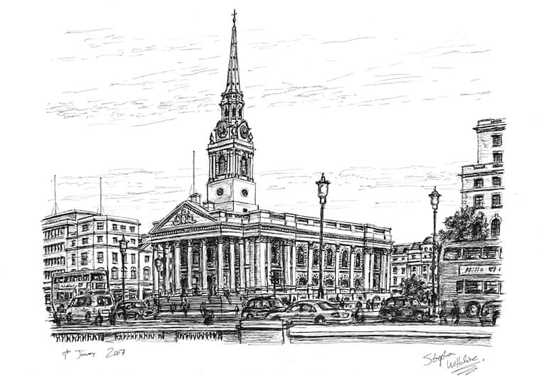 St Martin in the fields - Original Drawings and Prints for Sale