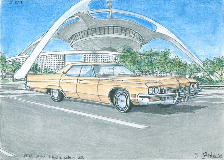 1972 Buick Electra Sedan - Original Drawings and Prints for Sale