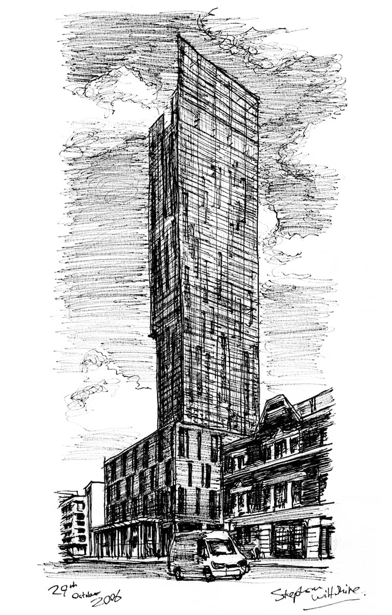 Beetham Tower Manchester - Original Drawings and Prints for Sale