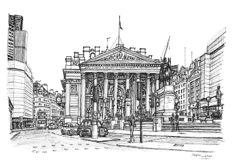Royal Exchange London - Original Drawings and Prints for Sale