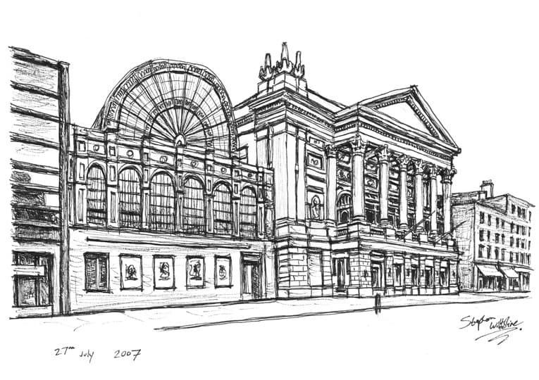 Royal Opera House in Covent Garden - Original Drawings and Prints for Sale