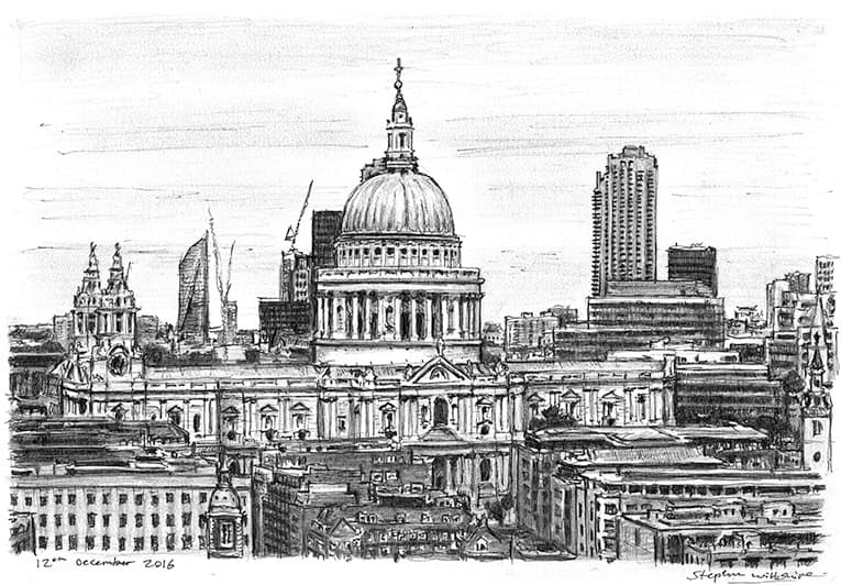 St Pauls Cathedral Limited Edition of 50 - Original Drawings and Prints for Sale