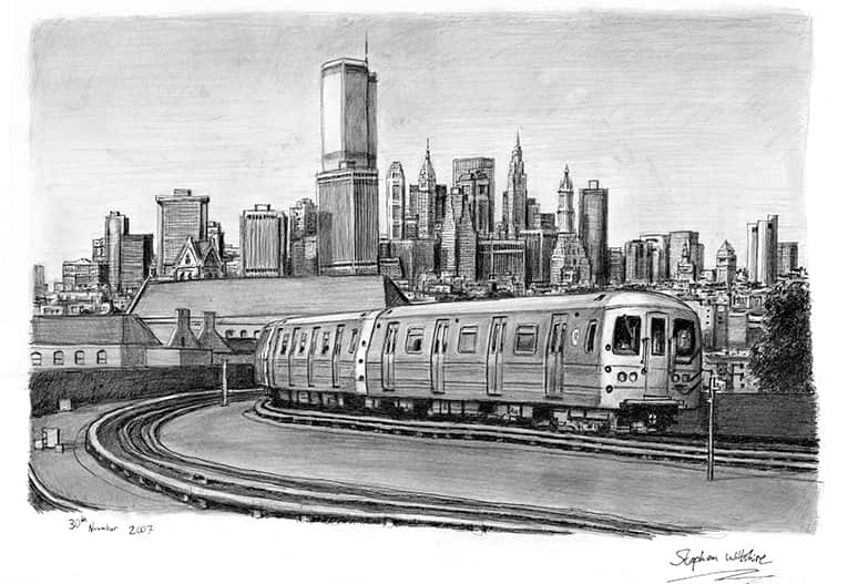 New York Subway Train - Original Drawings and Prints for Sale