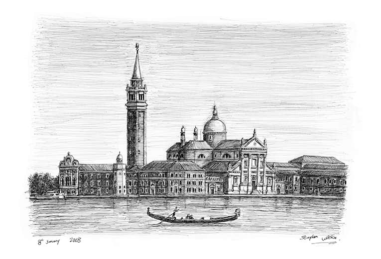 San Giorgio Maggiore in Venice - Original Drawings and Prints for Sale