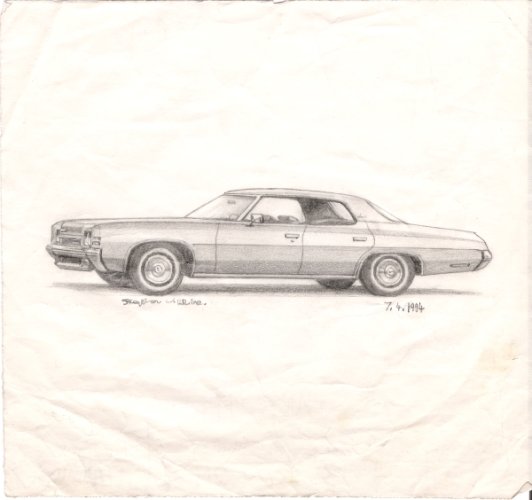 1972 Chevy Impala - Original Drawings and Prints for Sale