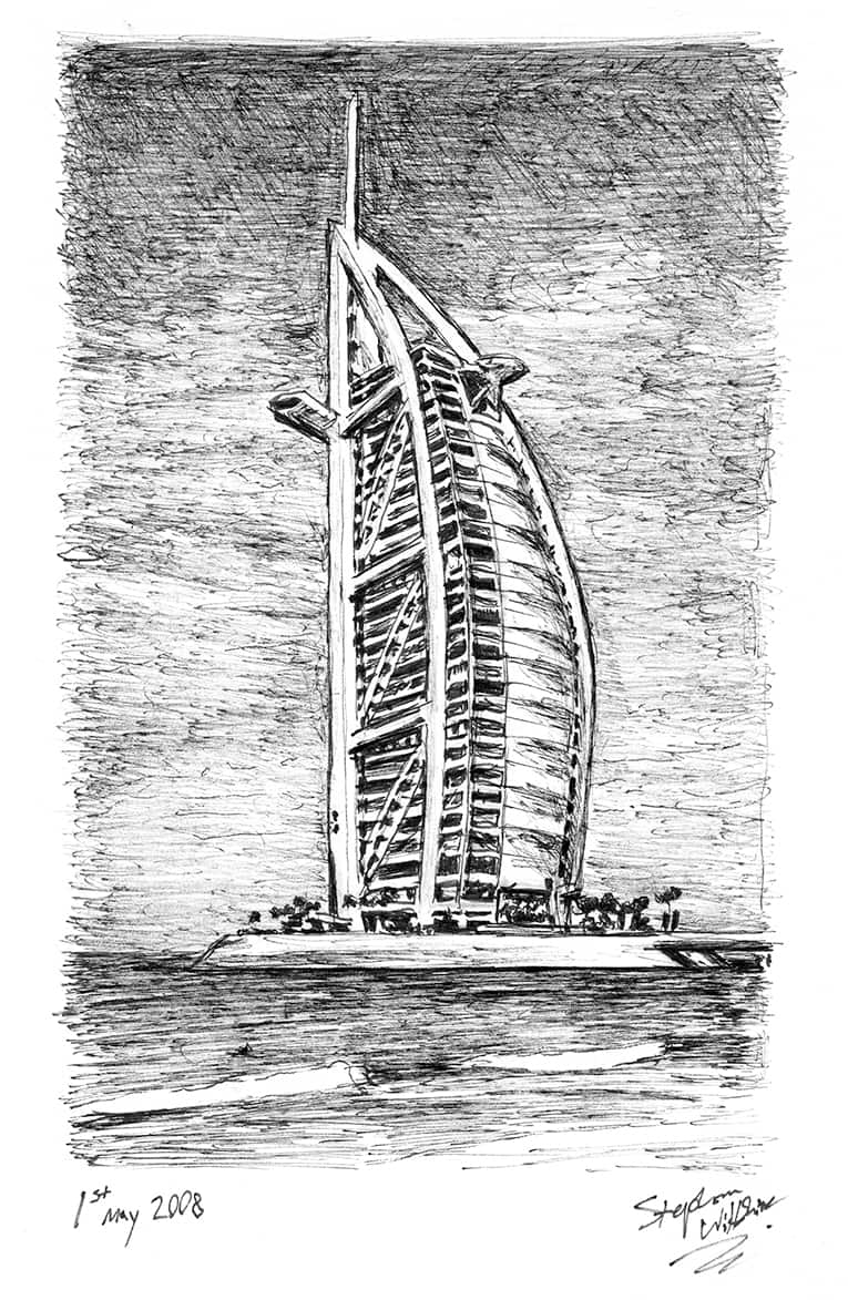 Burj Al Arab - Original Drawings and Prints for Sale