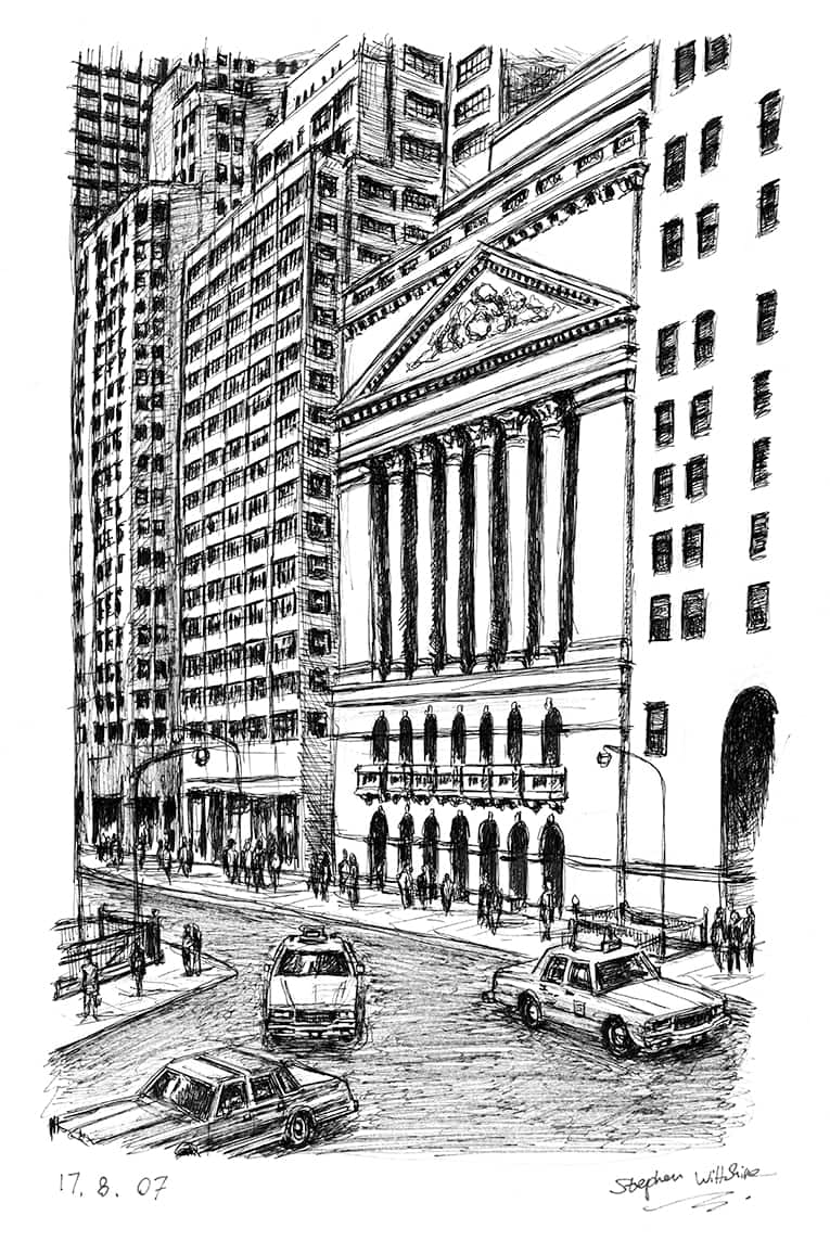 Wall Street - Original Drawings and Prints for Sale