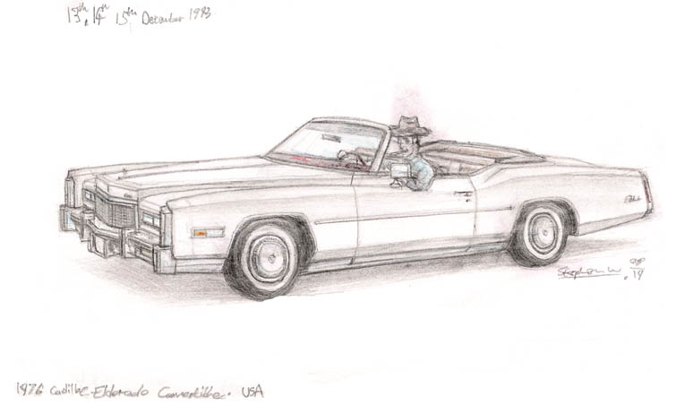 1976 Cadillac Eldorado Convertible - Original Drawings and Prints for Sale