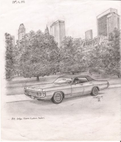 1971 Dodge Polara Custom Sedan - Original Drawings and Prints for Sale