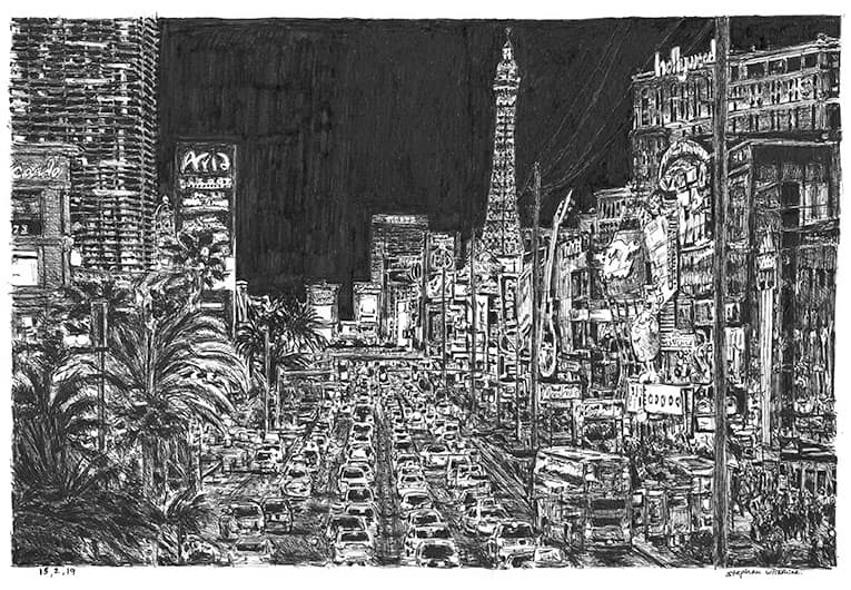 Las Vegas - Original Drawings and Prints for Sale