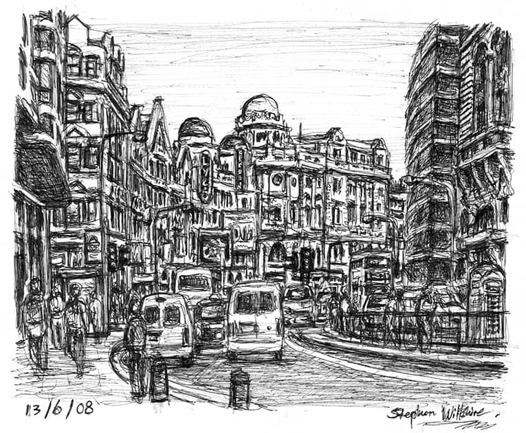 Shaftesbury Avenue - Original Drawings and Prints for Sale