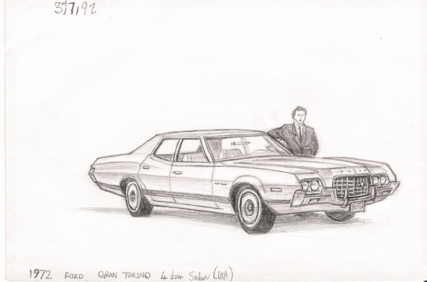 1972 Ford Gran Torino drawings and paintings by Stephen Wiltshire MBE