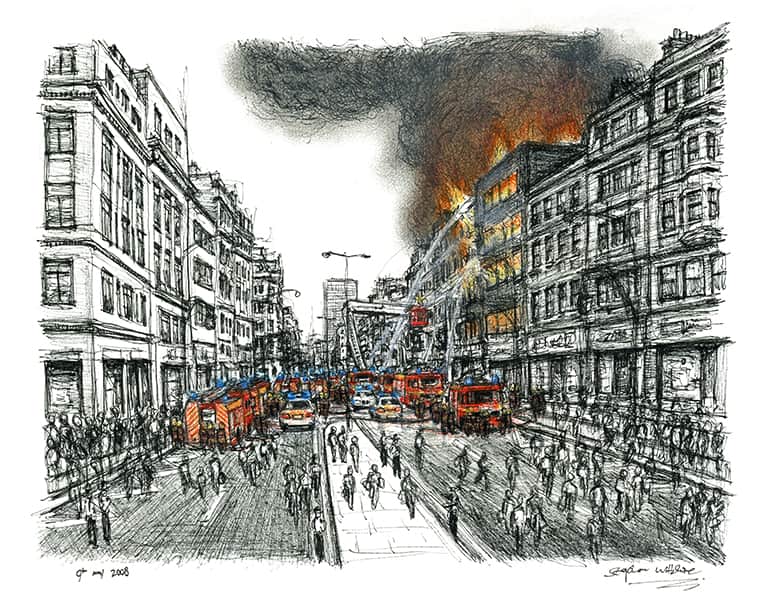 London burning - Original Drawings and Prints for Sale