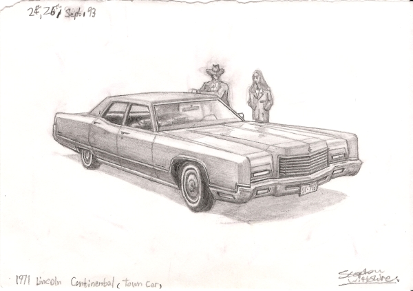 1971 Lincoln Continental Town Car - Original Drawings and Prints for Sale