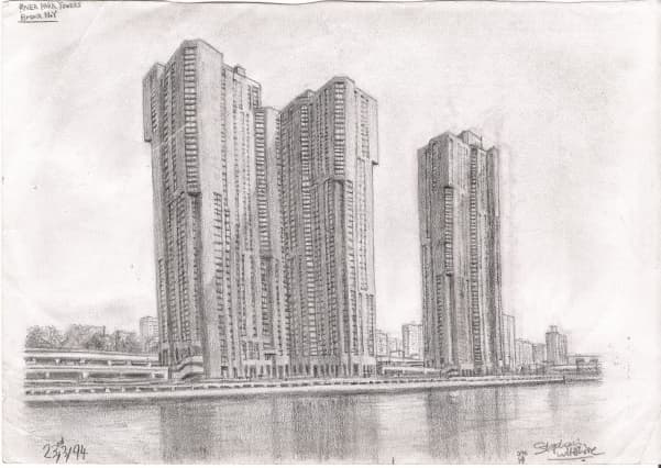 River Park Towers - Bronx NY - Original Drawings and Prints for Sale