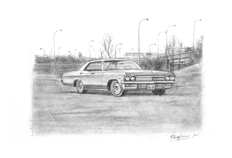 1965 Chevrolet Sports Sedan - Original Drawings and Prints for Sale