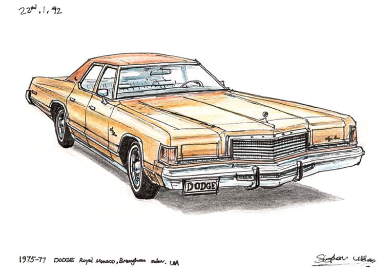1975-77 Dodge Royal Monaco Brougham Sedan - Original Drawings and Prints for Sale