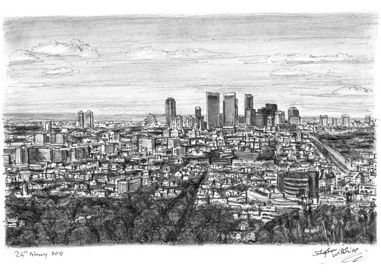 Century City, Los Angeles - Original Drawings and Prints for Sale