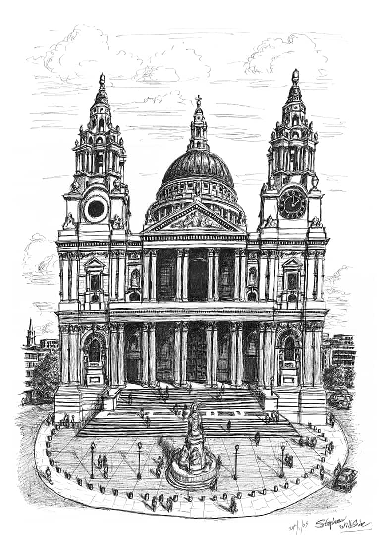 St Pauls Cathedral London - Original Drawings and Prints for Sale