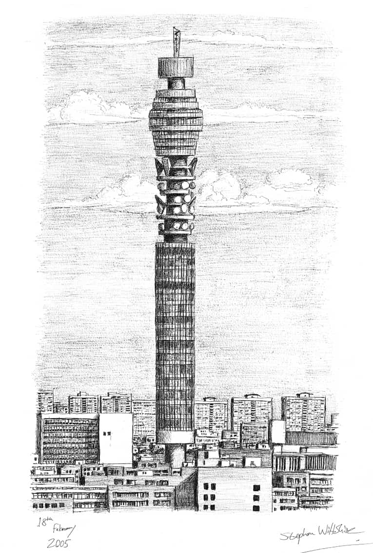 BT Tower London - Original Drawings and Prints for Sale