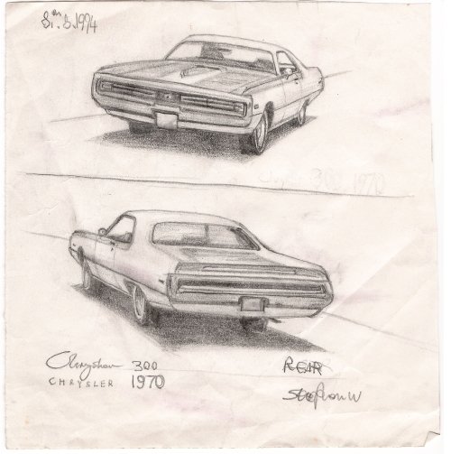 1970 Chrysler 300 - Original Drawings and Prints for Sale