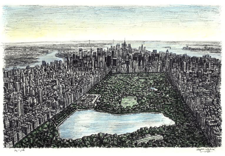 Central Park, New York - drawings and paintings by Stephen Wiltshire MBE