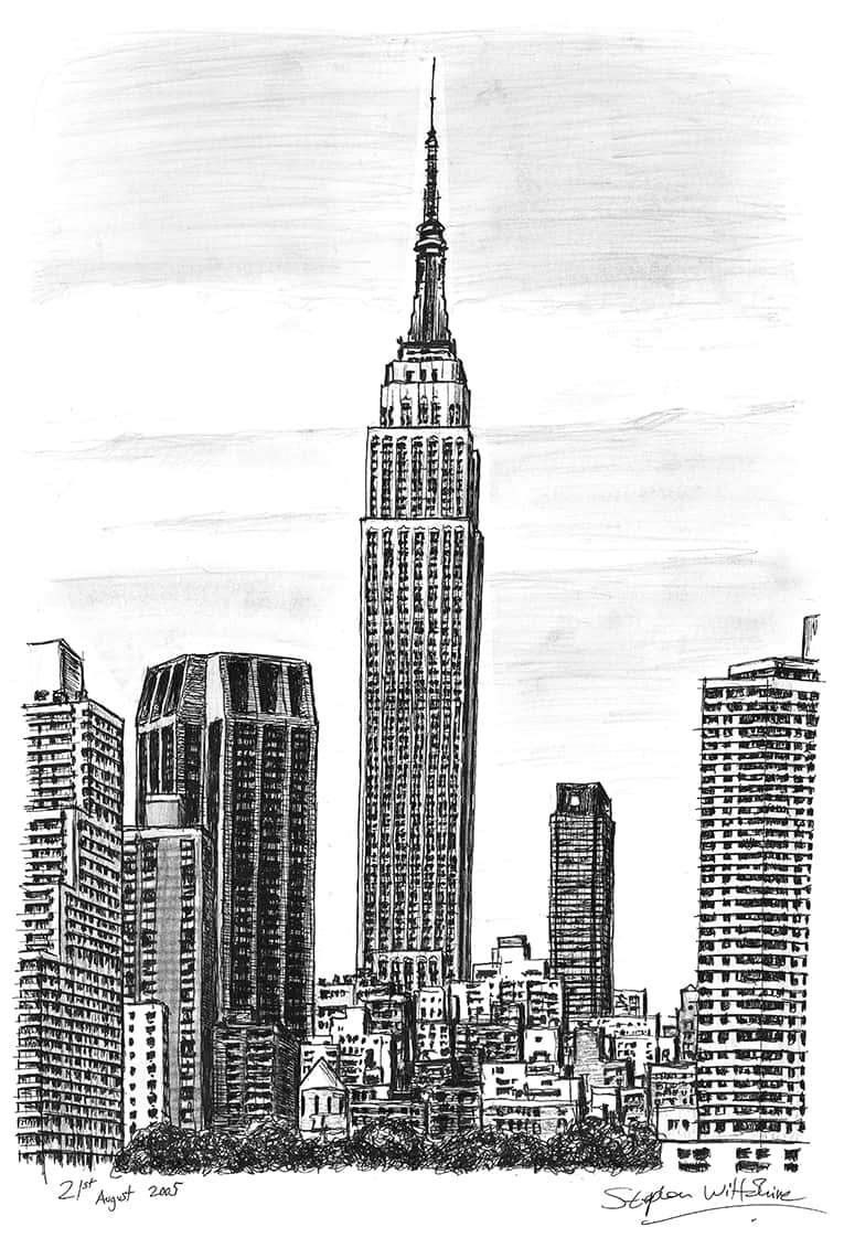 Empire State Building, NY - Original Drawings and Prints for Sale