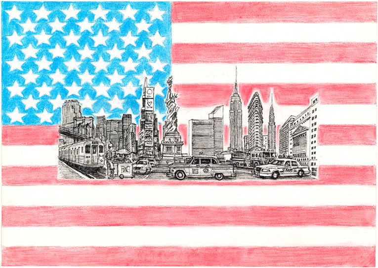 America montage - Original Drawings and Prints for Sale