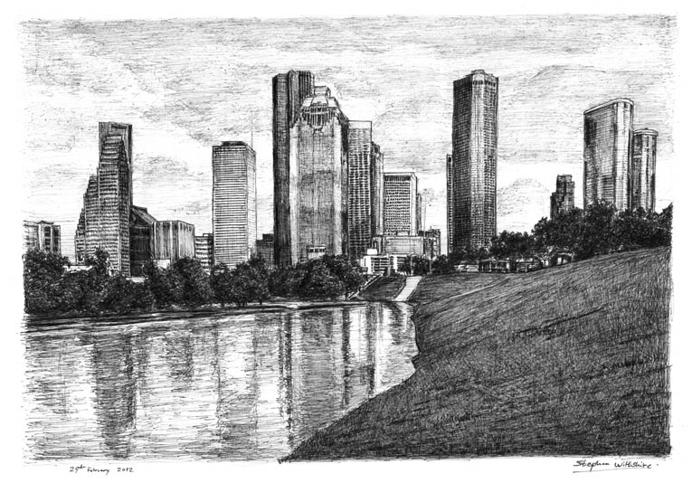 Houston, Texas USA - Original Drawings and Prints for Sale