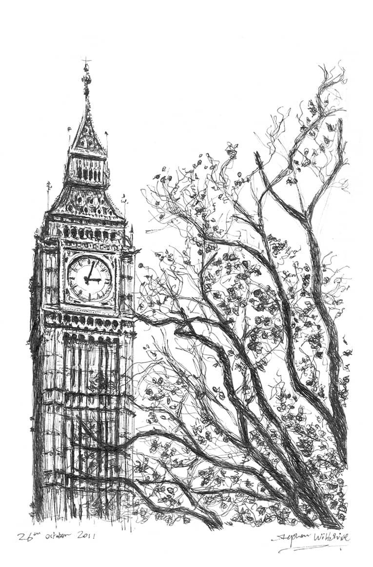 Big Ben 2011 - Original Drawings and Prints for Sale