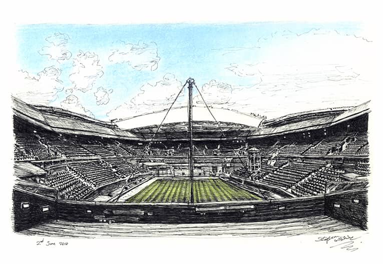 Centre Court, Wimbledon - Original Drawings and Prints for Sale